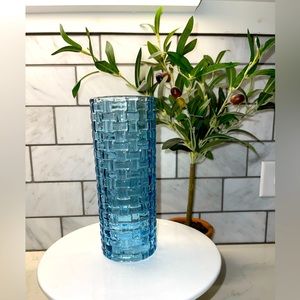 Burton Beautiful Blue Glass‎ Weave Vase